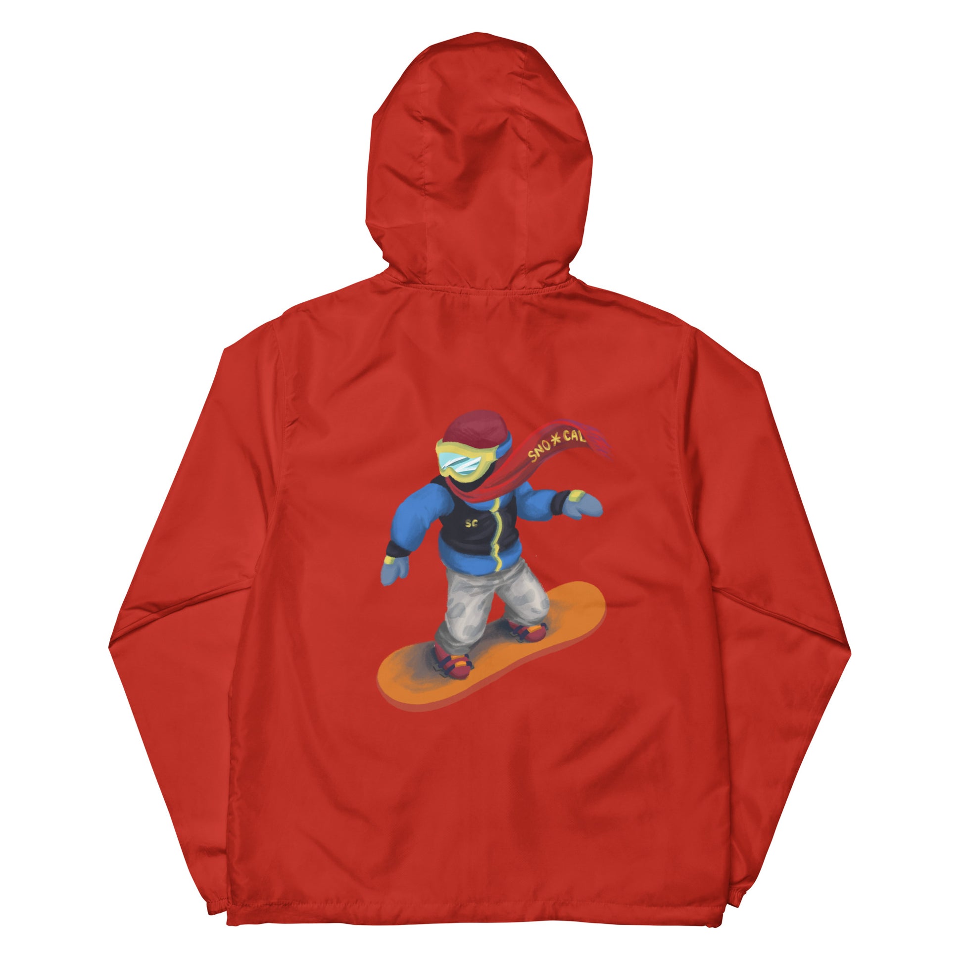 red snowboard emoji hoodie with zipper