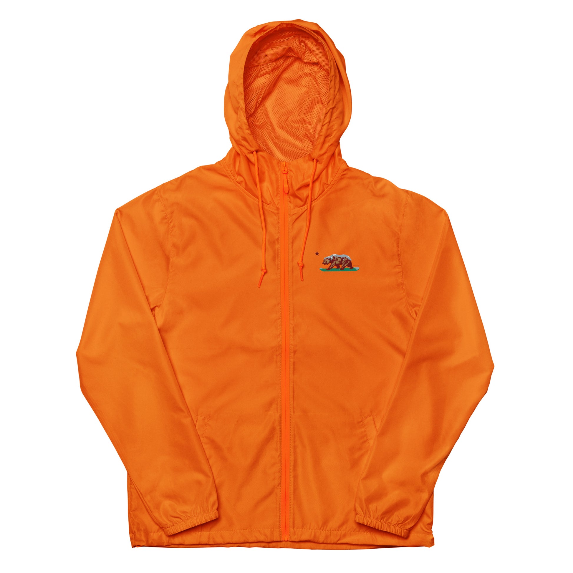 orange CA grizzly windbreaker hoodie