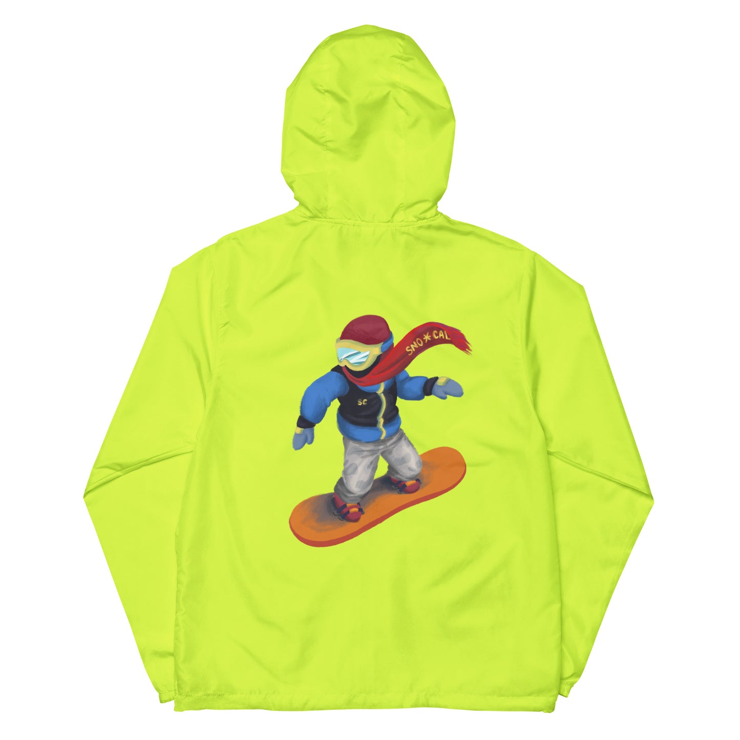 neon yellow snowboard emoji hoodie