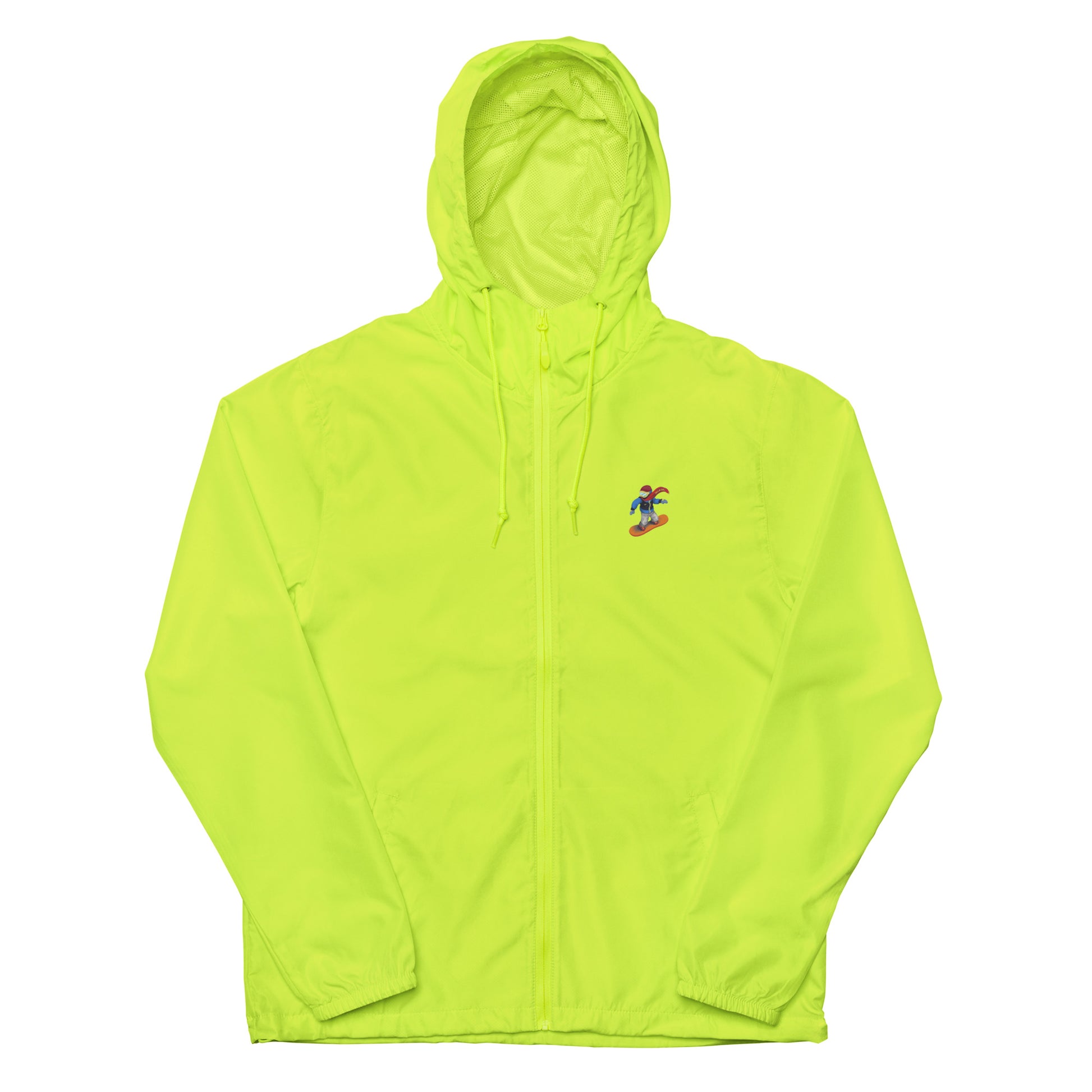 neon snowboard emoji hoodie with zipper