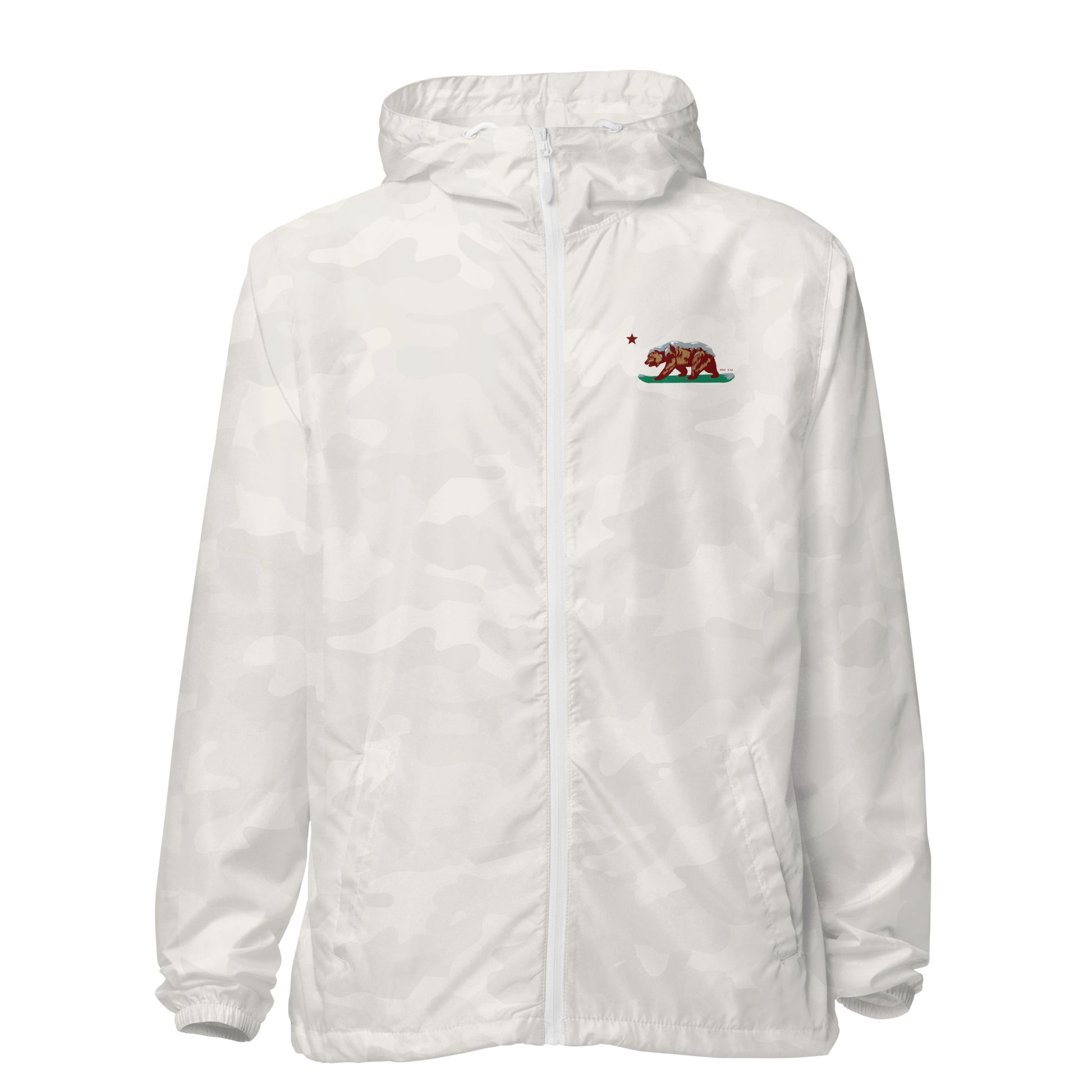 white Camouflage California grizzly bear windbreaker