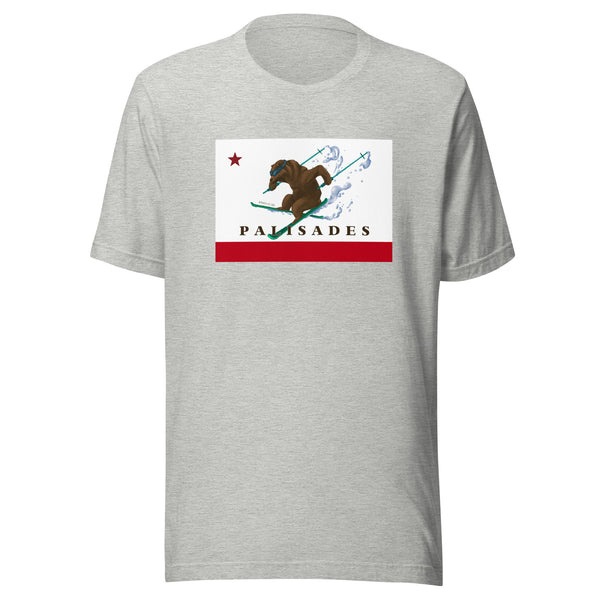Palisades CA flag ski t-shirt