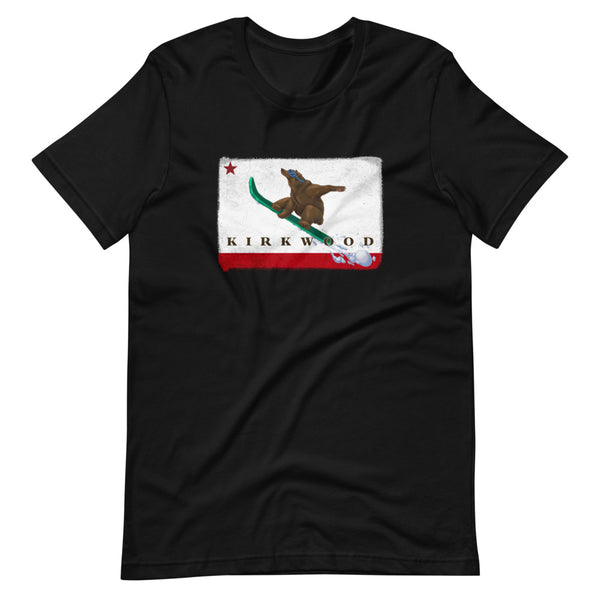Kirkwood CA Flag Grizzly Sending It Shirt - Sno Cal