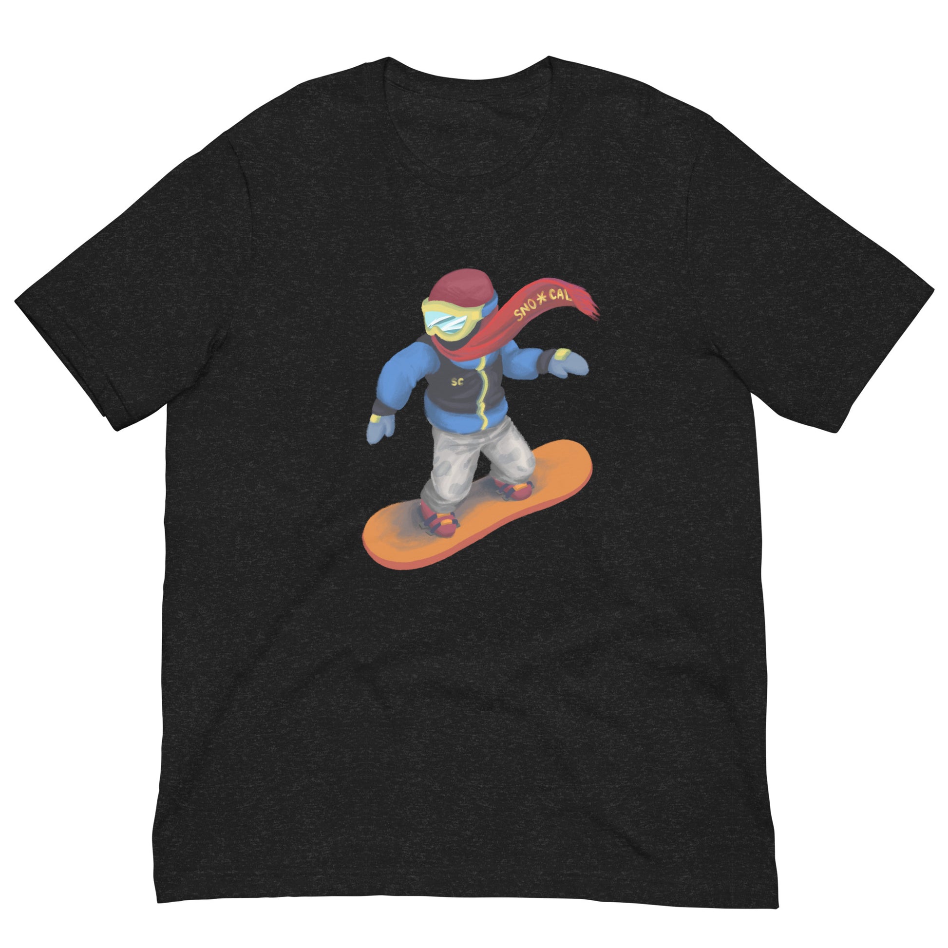 black heather snowboard emoji shirt