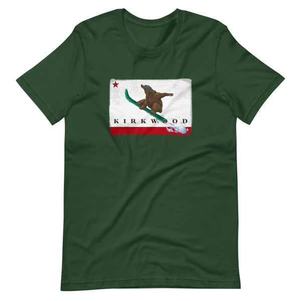 Kirkwood CA Flag Grizzly Sending It Shirt - Sno Cal
