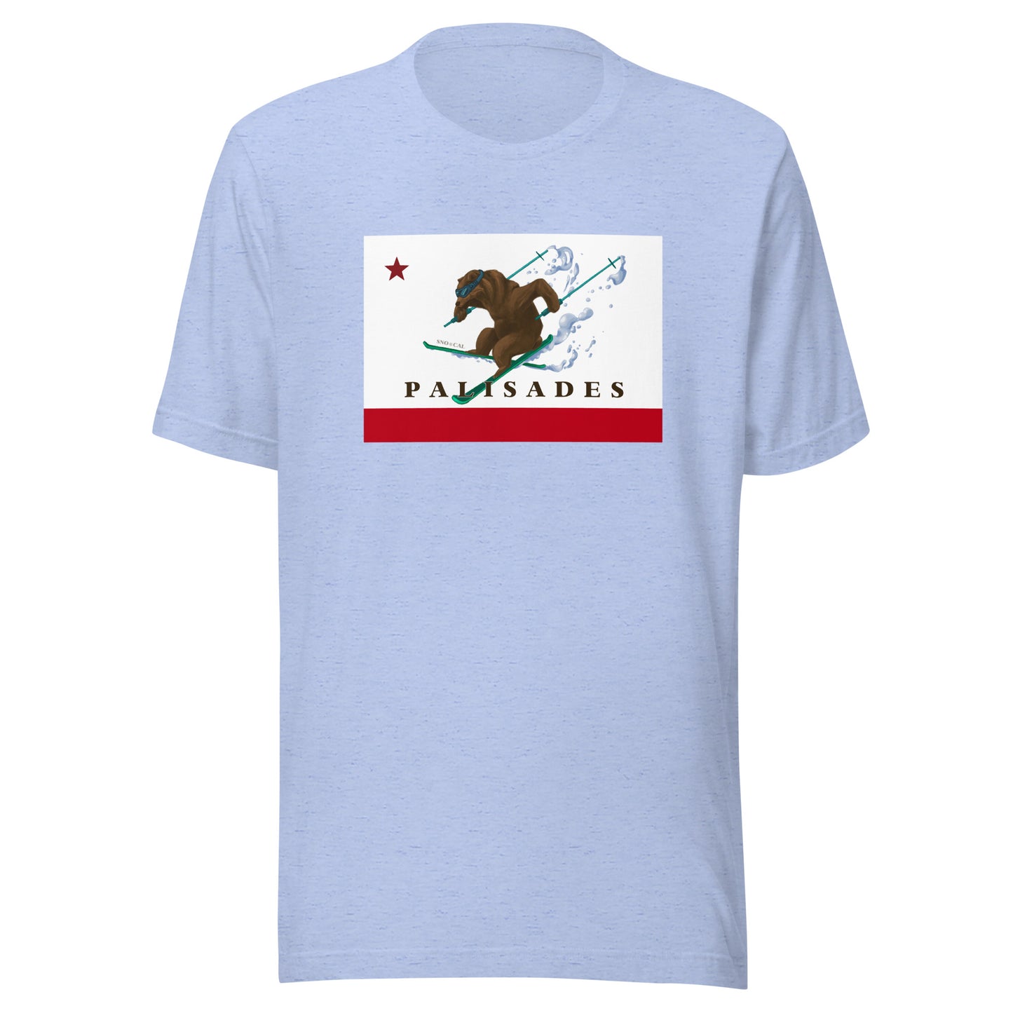 Palisades CA flag ski t-shirt