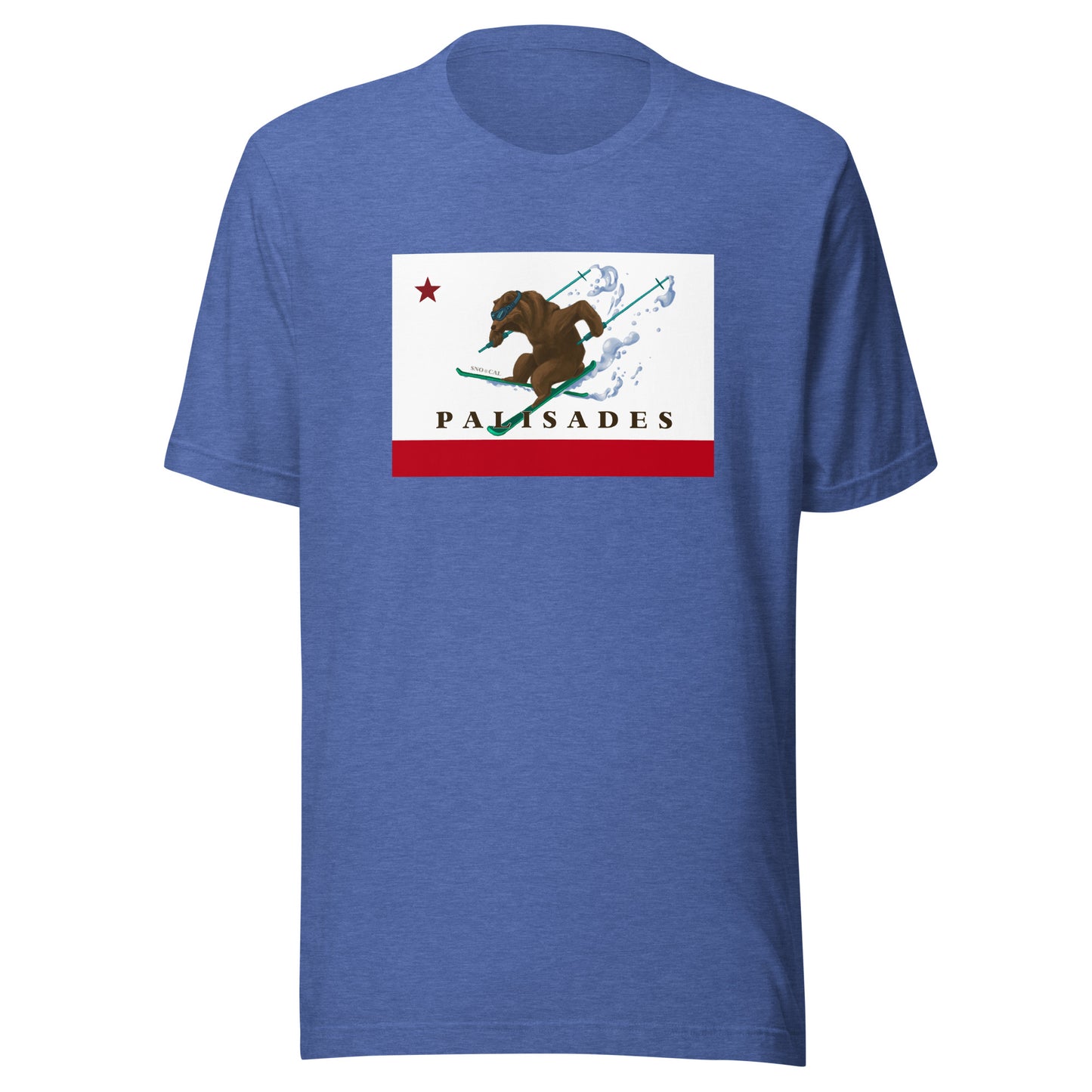 Palisades CA flag ski t-shirt