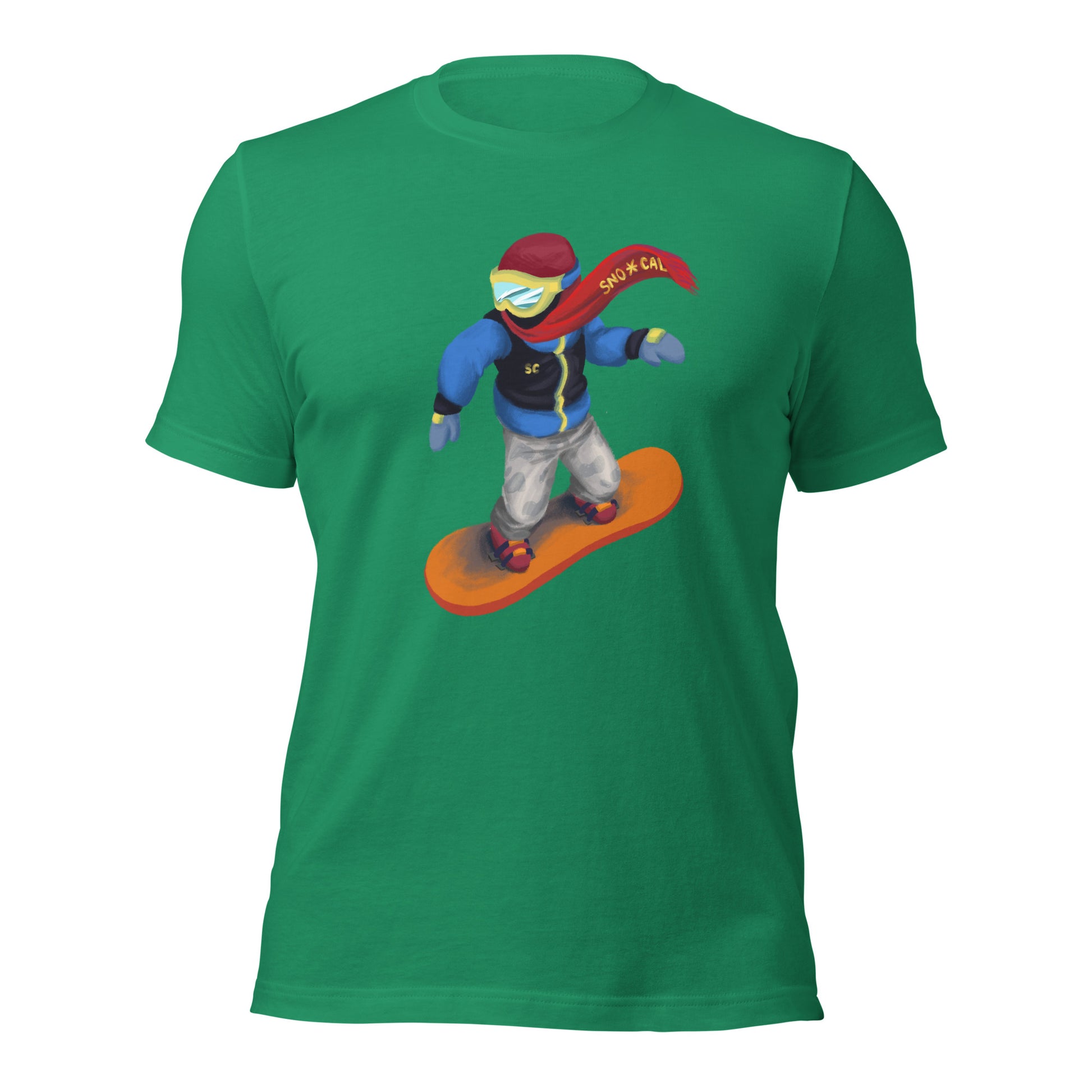 green snowboard emoji shirt