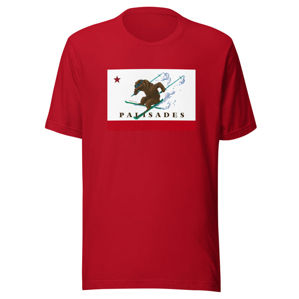 Palisades CA flag ski t-shirt