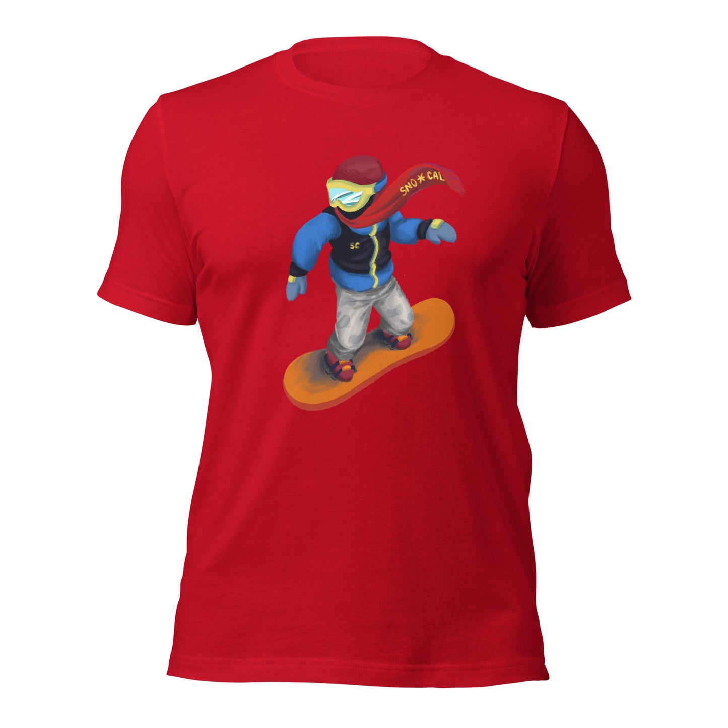 red snowboard emoji shirt