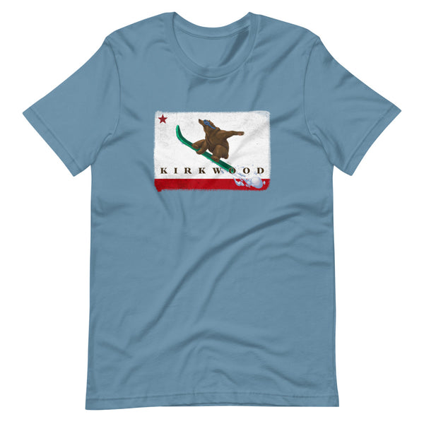 Kirkwood CA Flag Grizzly Sending It Shirt - Sno Cal