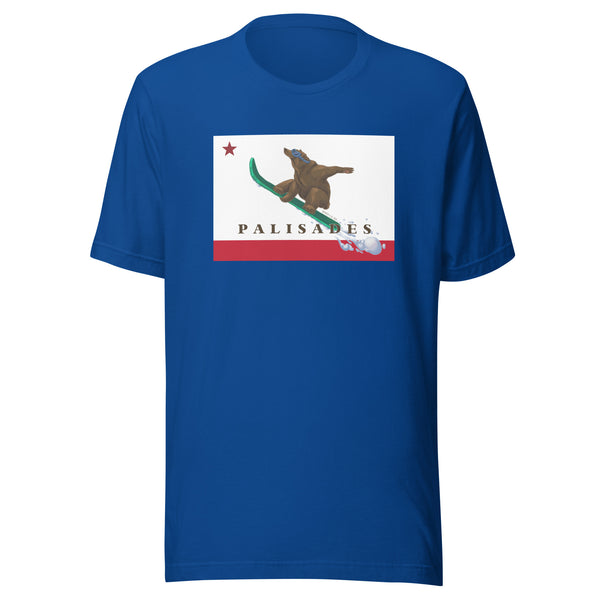 Palisades CA Flag Snowboard t-shirt