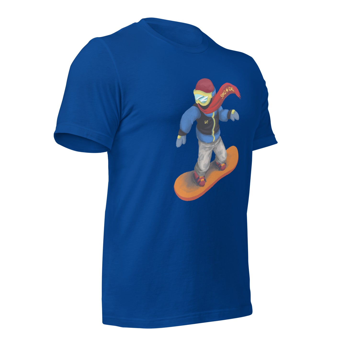 royal blue snowboard emoji shirt