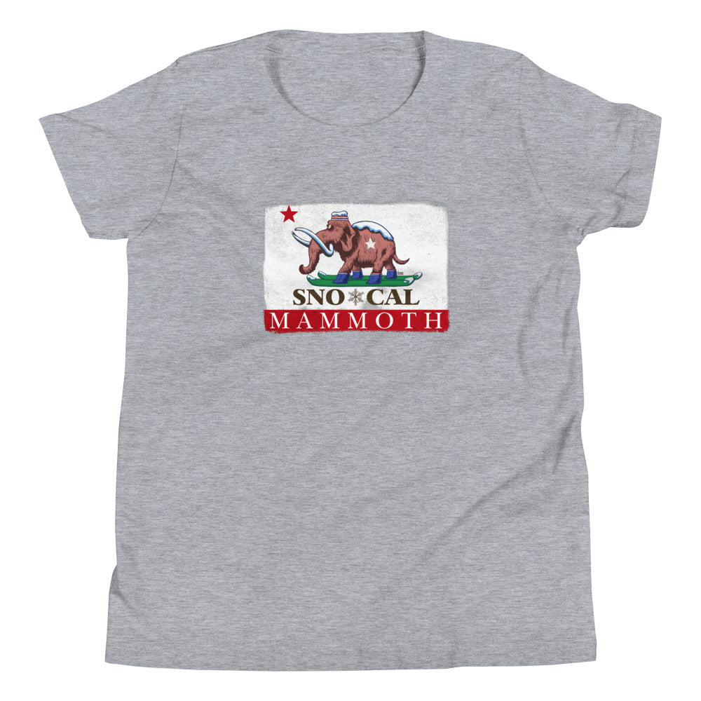 Wally the Woolly Mammoth CA Flag Kids Shirt - Sno Cal