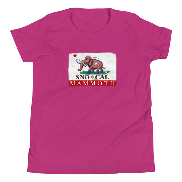 Wally the Woolly Mammoth CA Flag Kids Shirt - Sno Cal