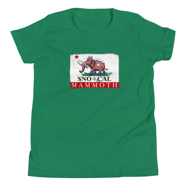 Wally the Woolly Mammoth CA Flag Kids Shirt - Sno Cal