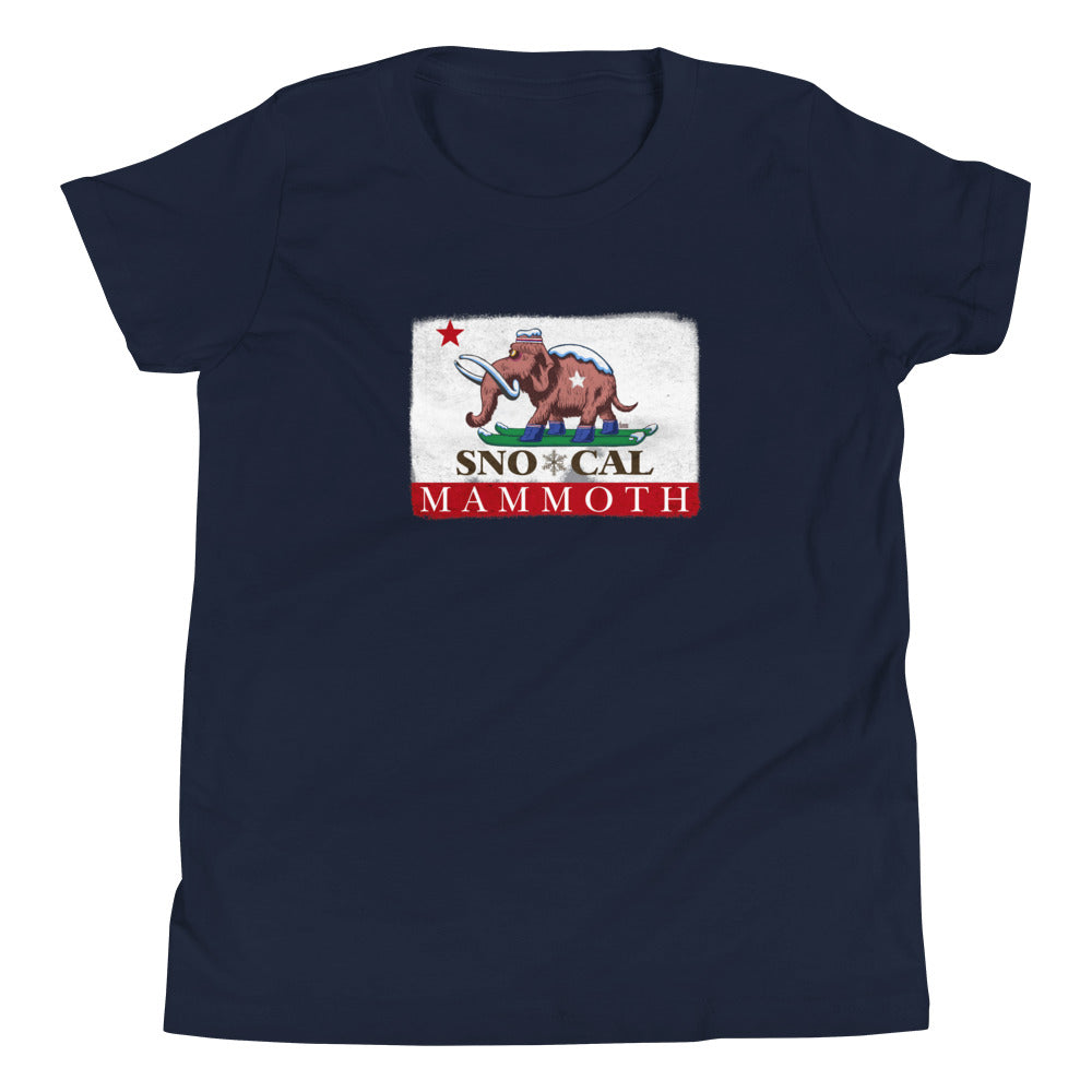 Wally the Woolly Mammoth CA Flag Kids Shirt - Sno Cal