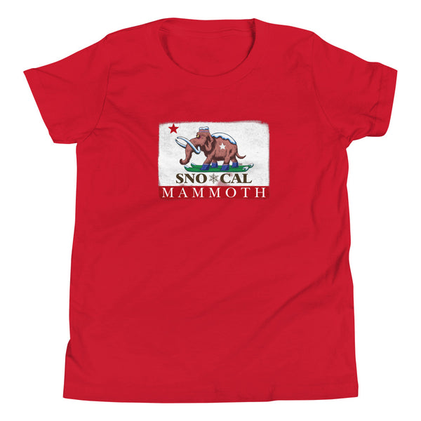 Wally the Woolly Mammoth CA Flag Kids Shirt - Sno Cal