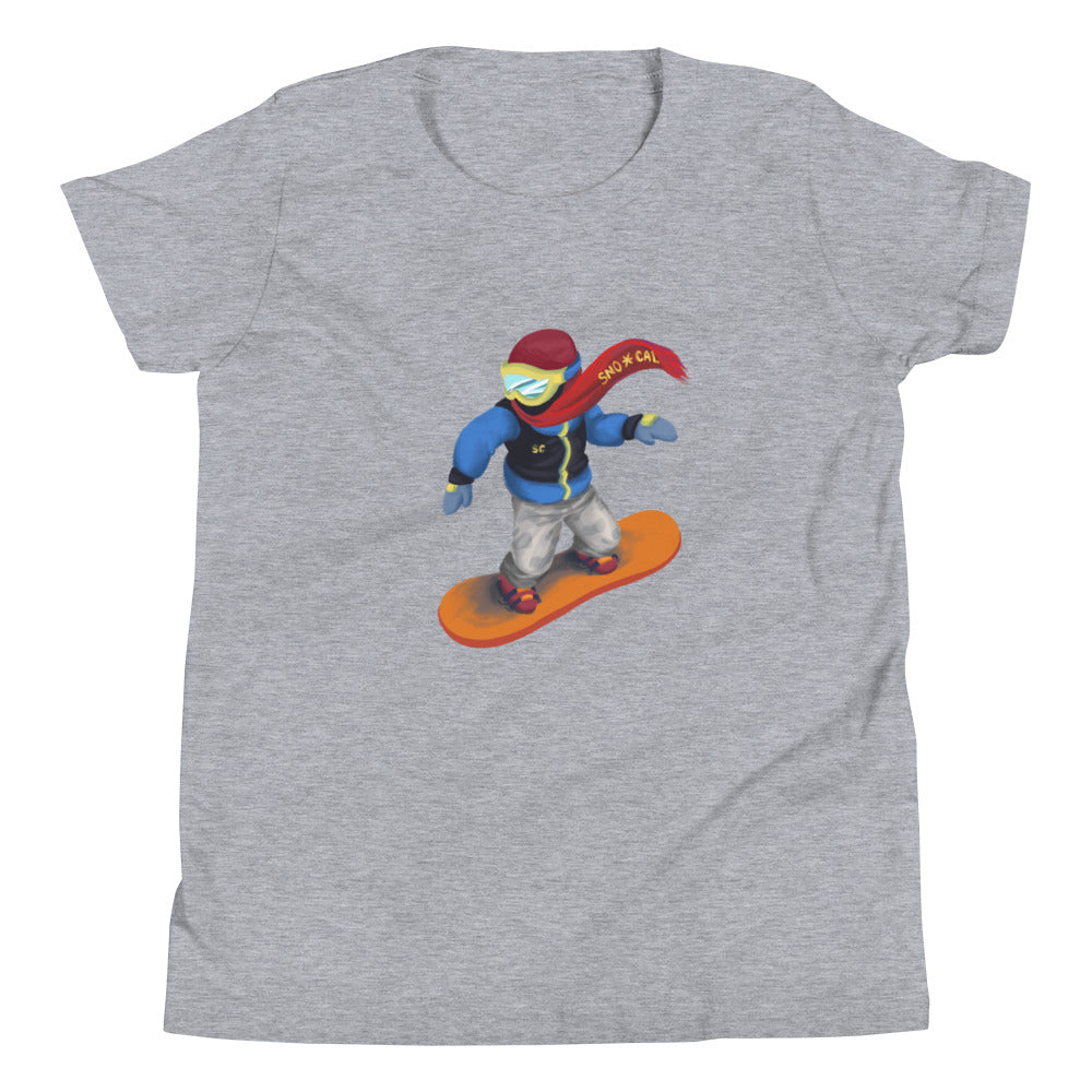 kids snowboarding emoji shirt gray