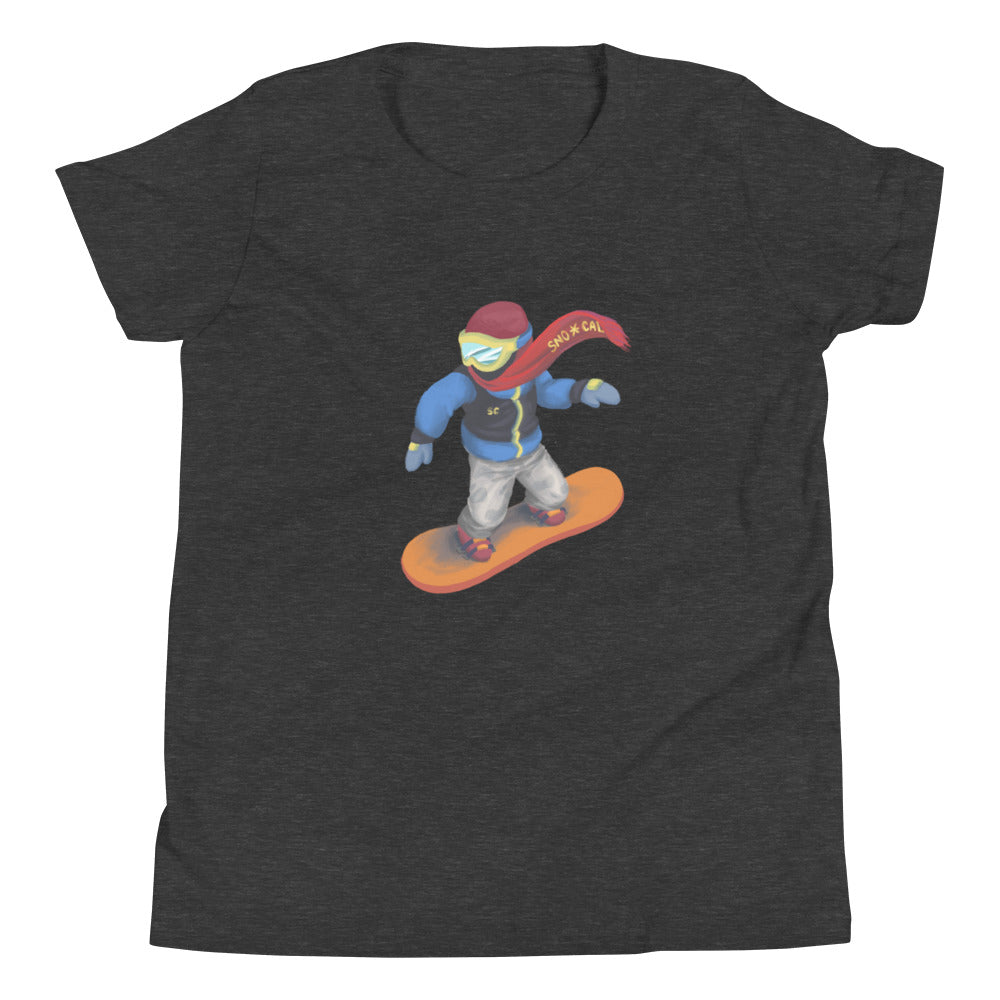 kids snowboard emoji shirt dark gray